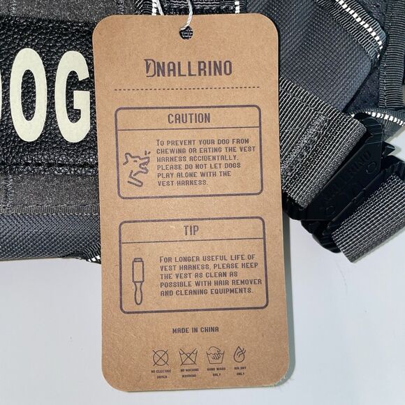 DNALLRINO Tactical Dog Harness Vest  Dogs, Adjustable Military Pet Grey M NEW - Picture 8 of 8